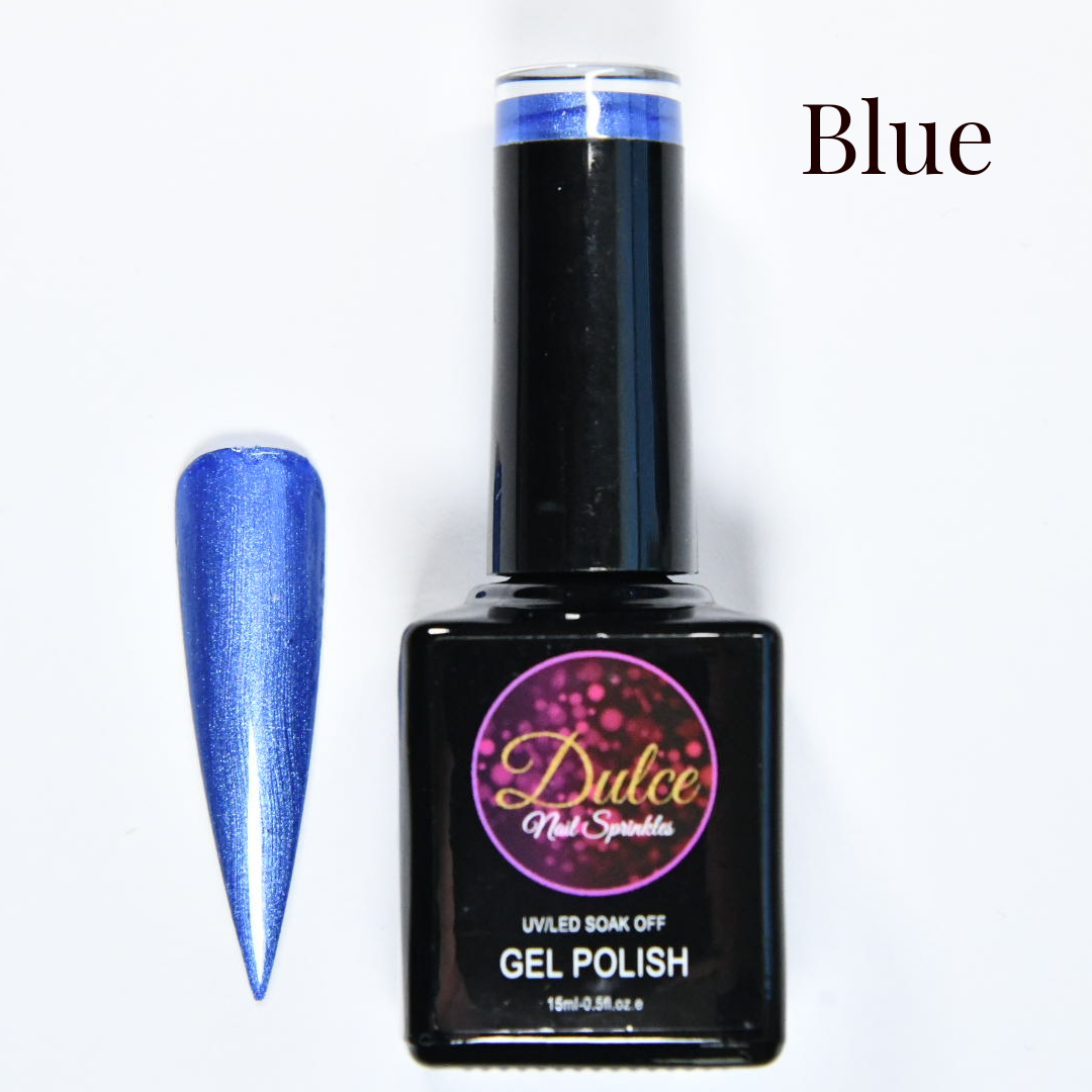 Blue gel polish